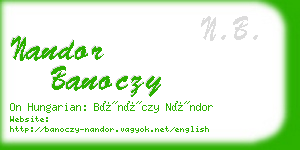 nandor banoczy business card